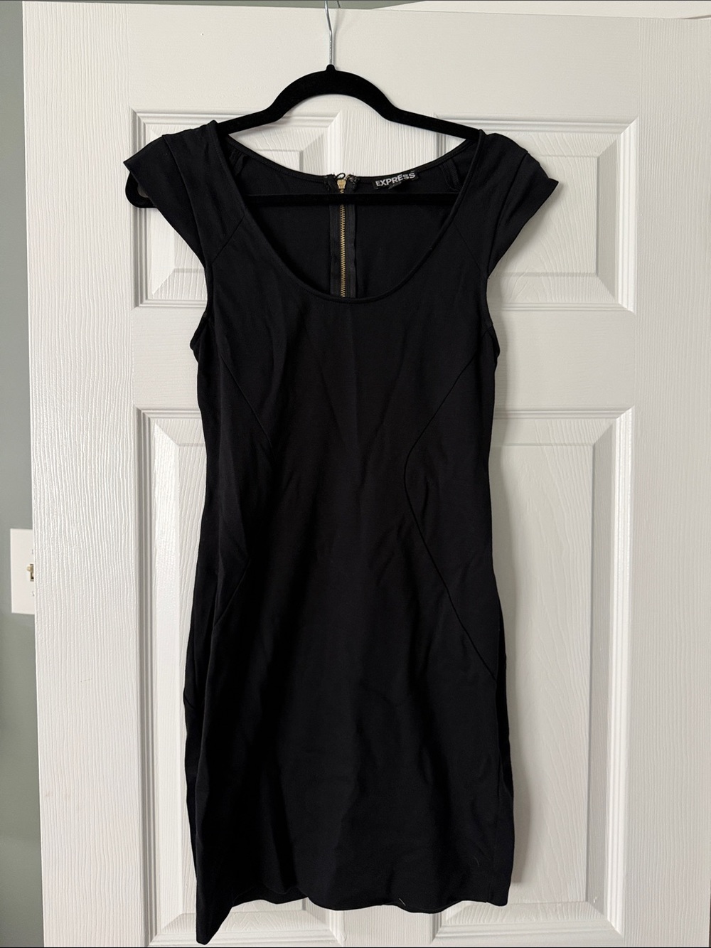 Express Black Cap Sleeve Mini Dress
